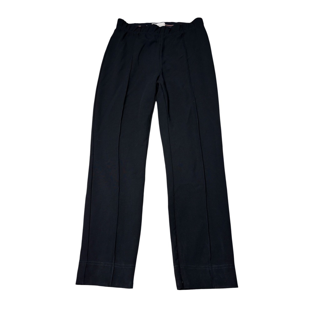 Anthropologie Navy Blue Pintuck Pull On Trousers Elastic Waist Pants M W30 L27